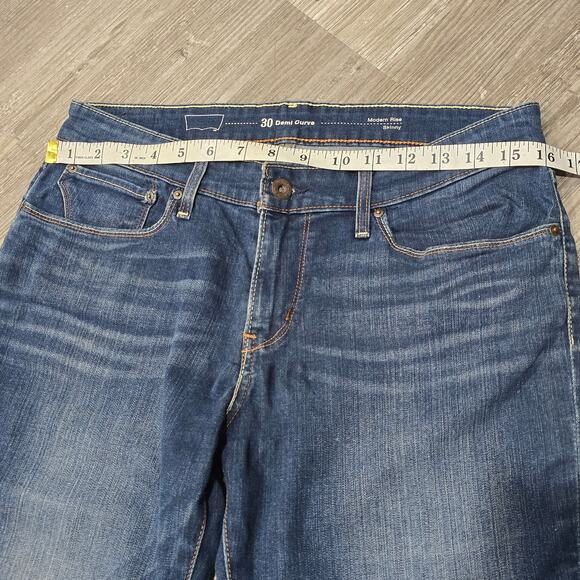 Levi's 30 Demi Curve Dark Washed Denim Modern Rise Skinny Jeans - Picture 5 of 7